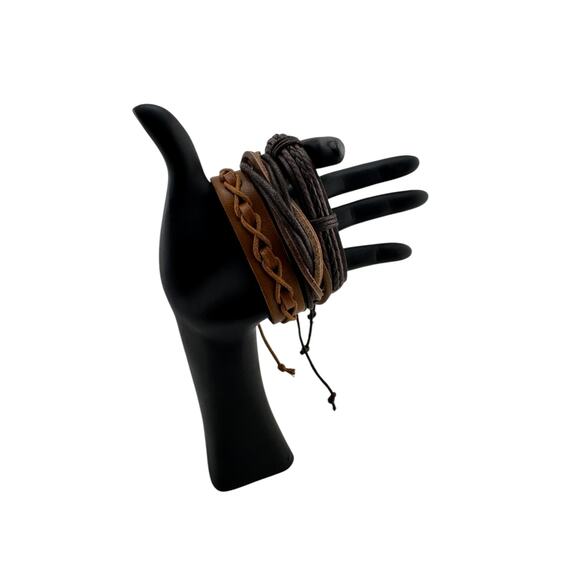 Untamed Cuffs: Trio of Rebel Leather Bands - Picture 3 of 3